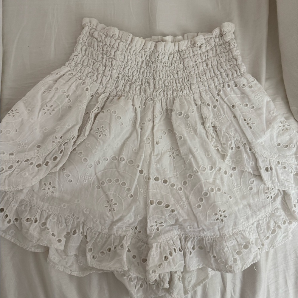 White Eyelet Women Shorts